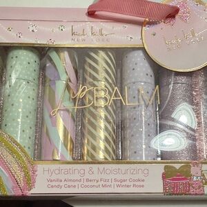Nicole Miller Hydrating Lip Balm Set - Mint, Pink, Gold, Purple